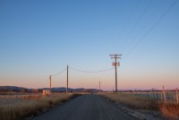 A photo of a rural road.
