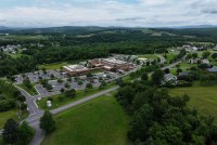 An aerial photo of a hospital in a rural part of West Virginia.