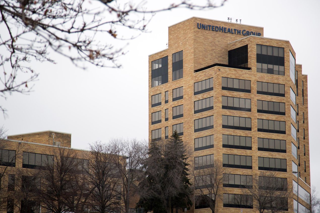 A photo of the UnitedHealth Group building in Minnesota.